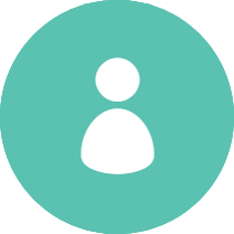 User icon on teal circular background.